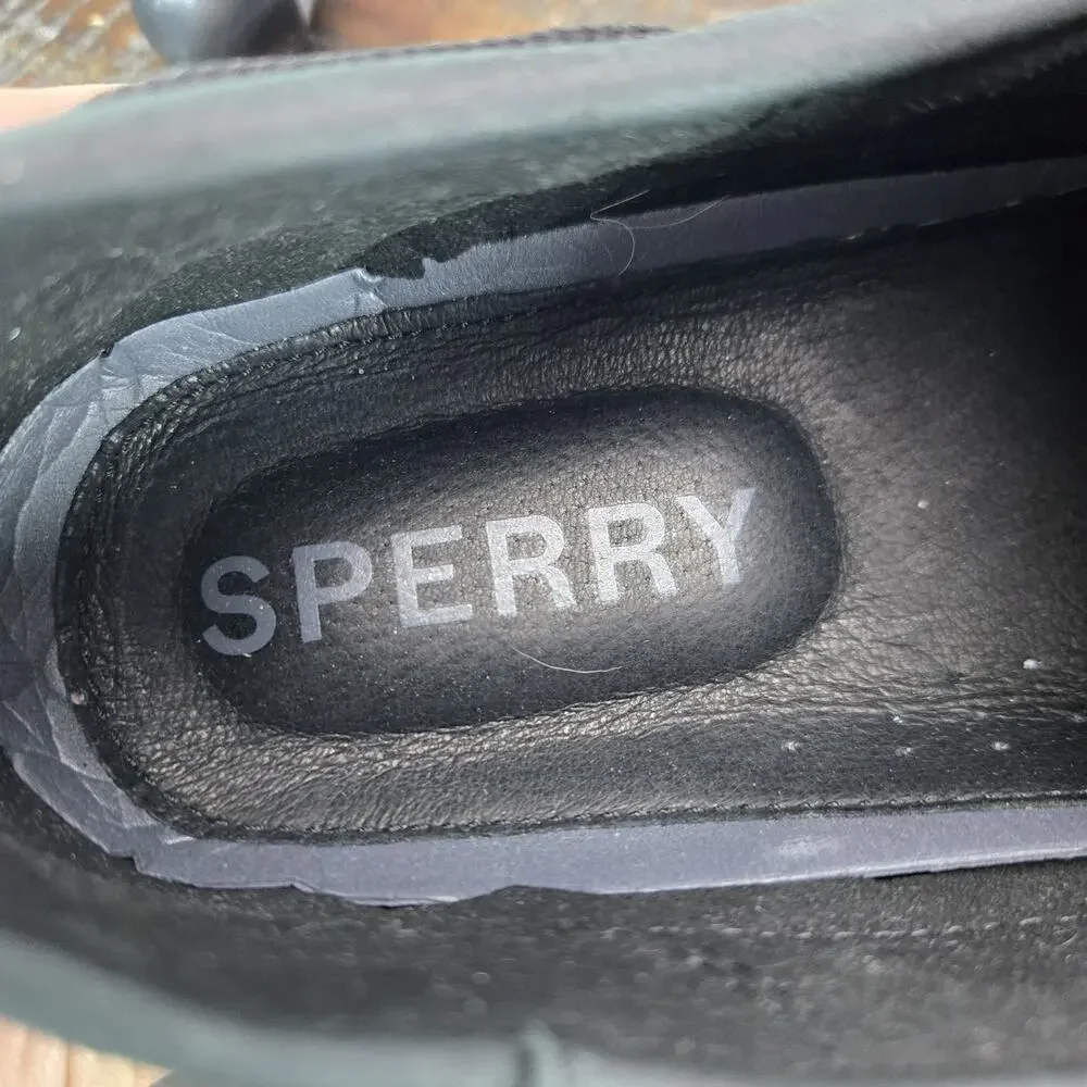 Sperry Billfish 3 Eye Mens Size 11 M Boat Shoes Lace Up Triple Black